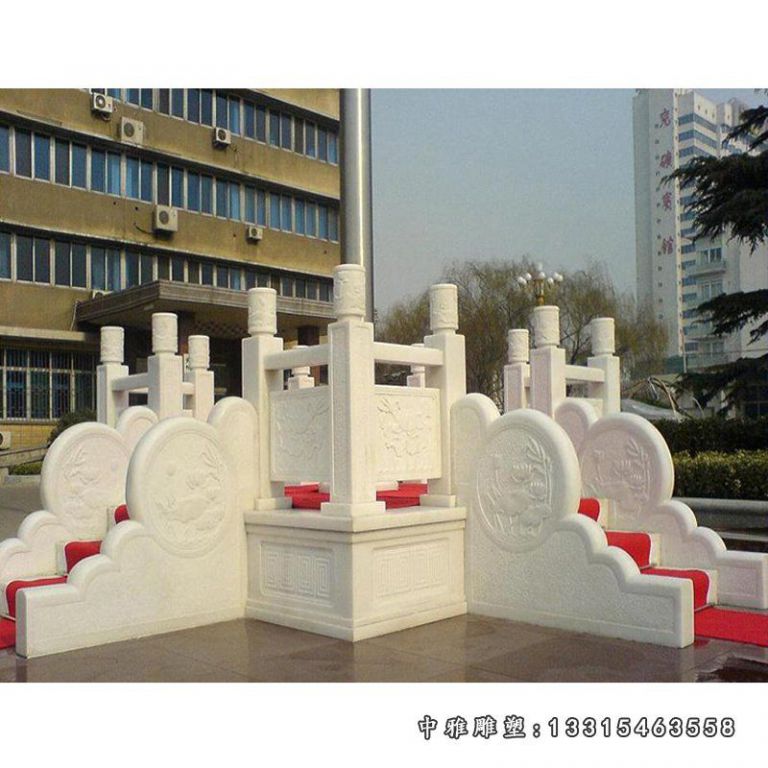 小型升旗台石雕，汉白玉升旗台