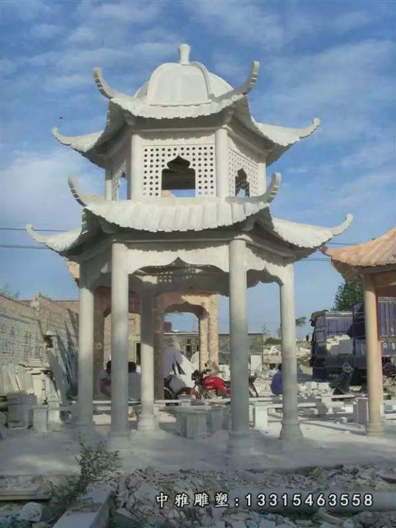 石凉亭，大理石凉亭，两层石凉亭 (4)