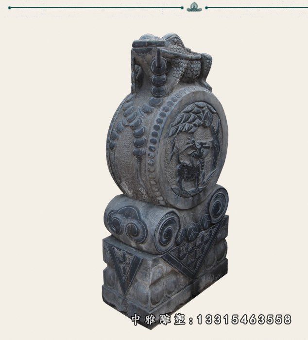 仿古石门墩，金蟾抱鼓石