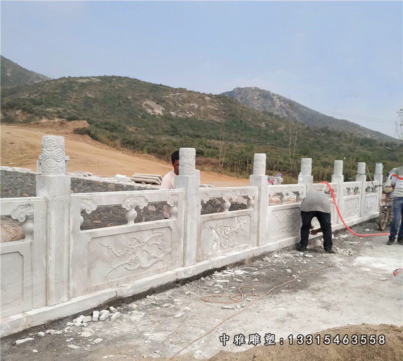 大理石升旗栏杆 石雕广场景观摆件 (2)
