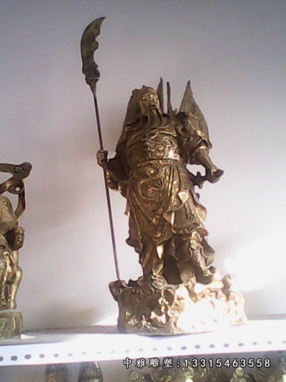 关公铜雕，铸铜关公雕塑，持刀关公雕塑 (3)