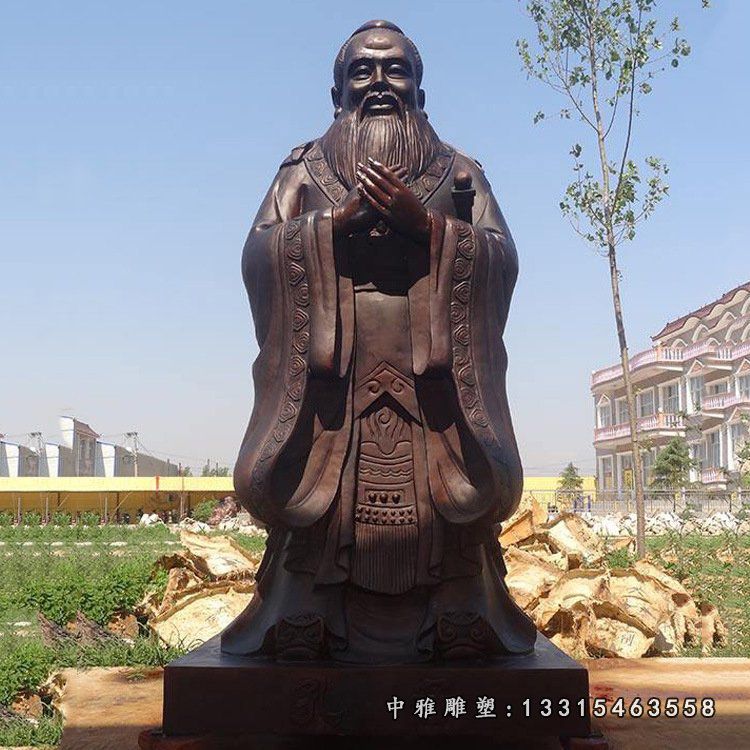 铜雕广场孔子雕像 校园历史人物2
