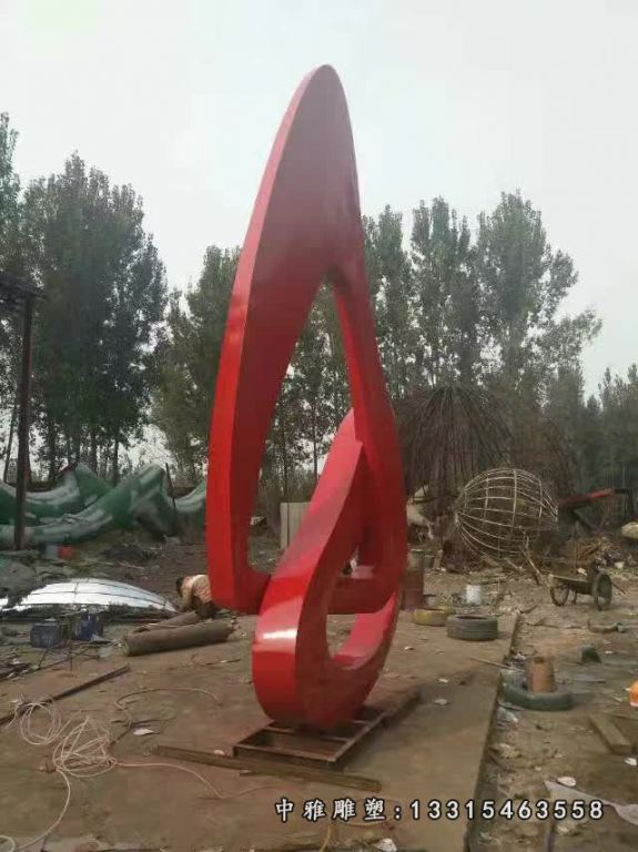 不锈钢烤漆标志雕塑