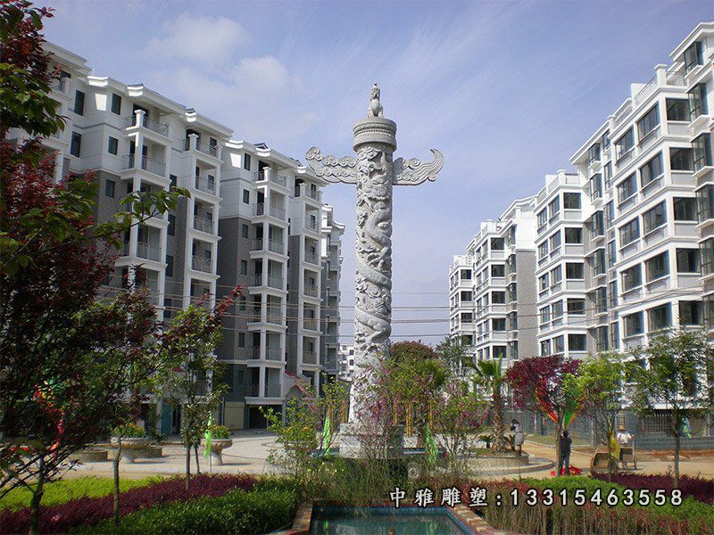 大理石小区祥云龙柱