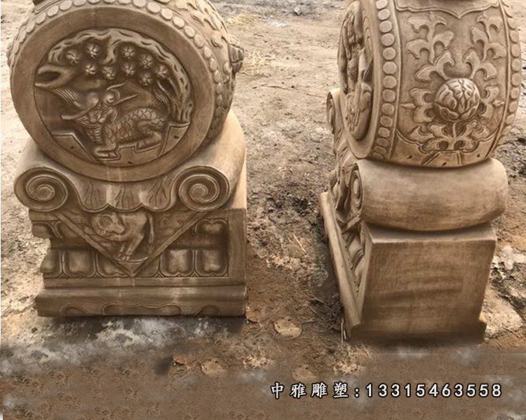 龙生九子门墩 门口仿古抱鼓石 (3)