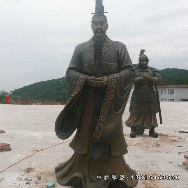 厂家定制铸铜历史人物雕塑 三国人物雕塑 诸葛亮刘备铸铜人物雕塑4651