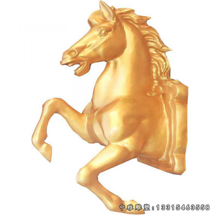 玻璃钢仿铜半身马雕塑 (2)