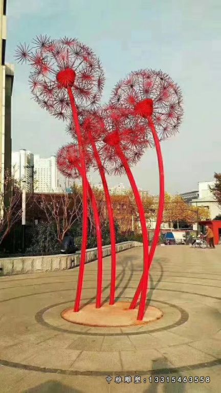 不锈钢蒲公英造型雕塑