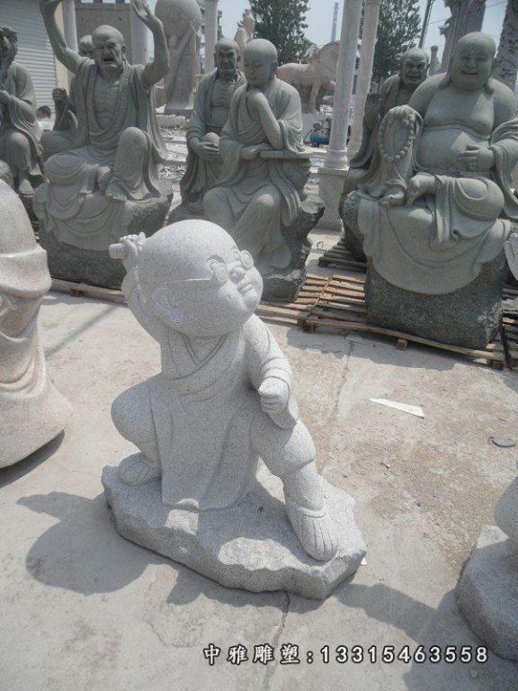 小孩练功石雕，公园小品石雕 (4)