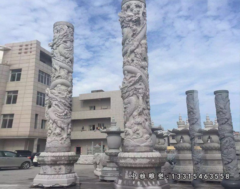 石雕盘龙柱华表寺庙石柱