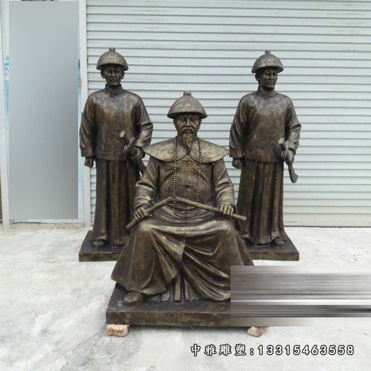 林则徐坐像雕塑，玻璃钢仿铜清朝名臣雕塑 (2)