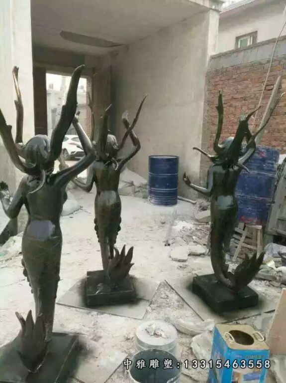 铸铜广场美人鱼雕塑
