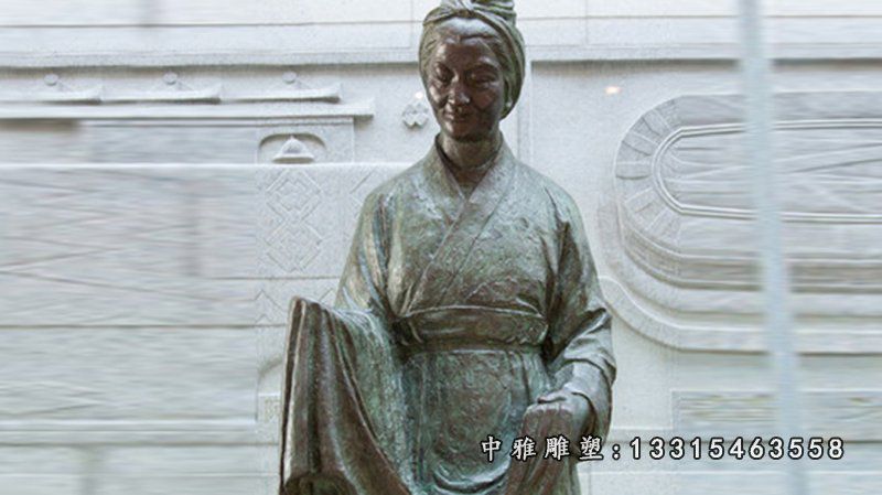 古代女子铜雕