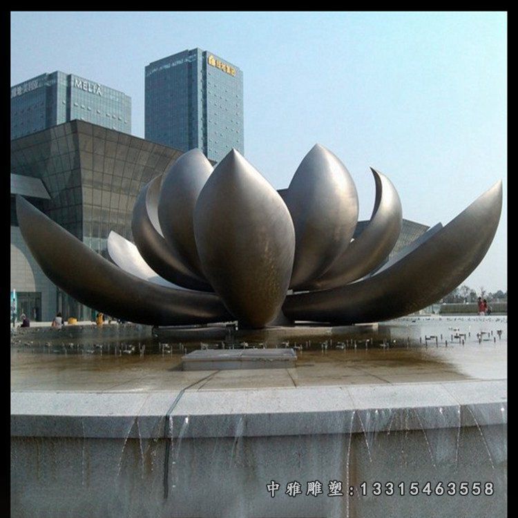 莲花不锈钢抽象雕塑