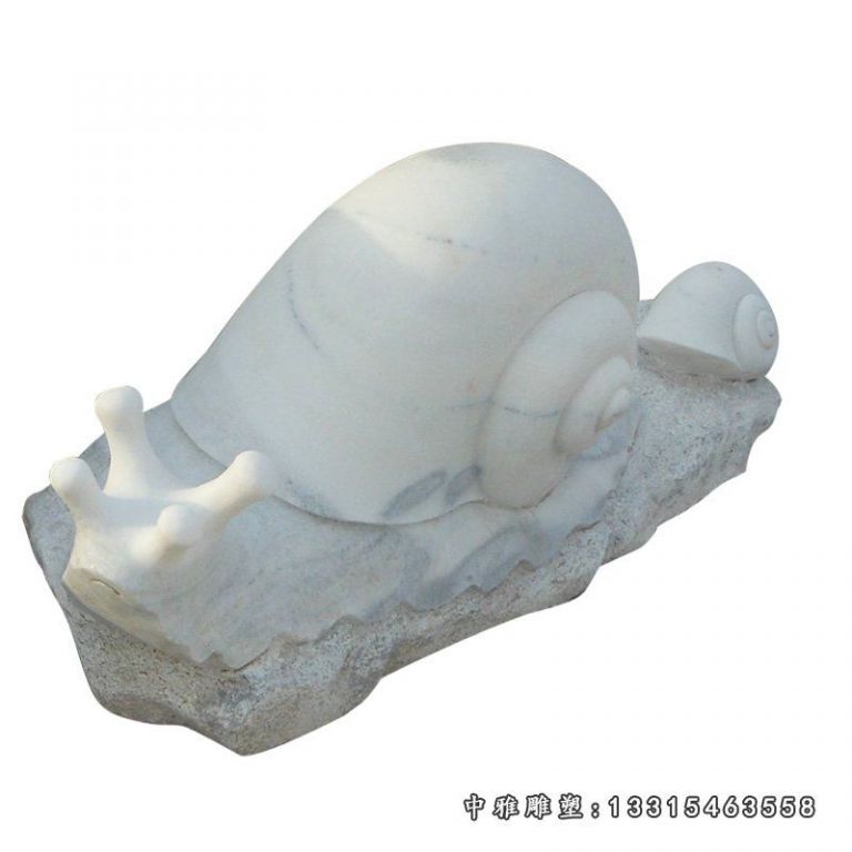 大理石蜗牛 石雕公园动物摆件