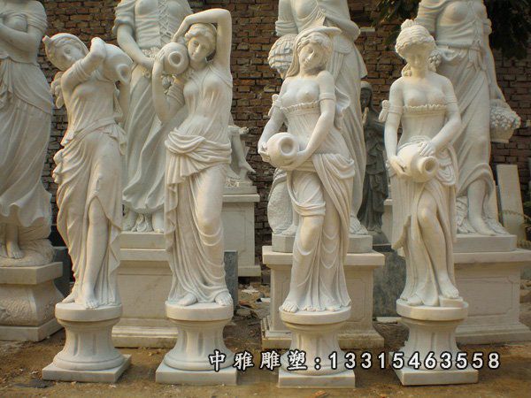 西方抽象美女石雕