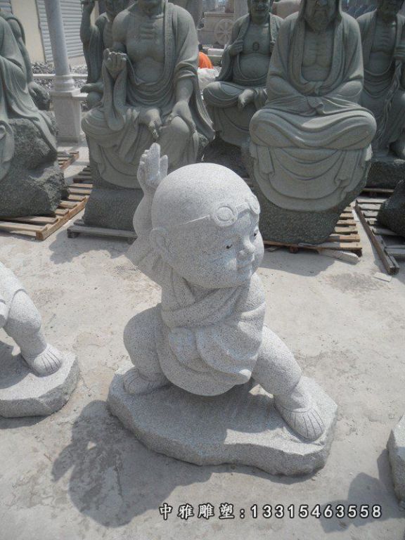 小孩练功石雕，公园小品石雕 (5)