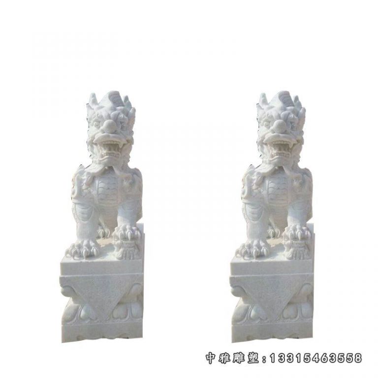 青石西洋吼狮,立式欧式门口狮子石雕 (5)