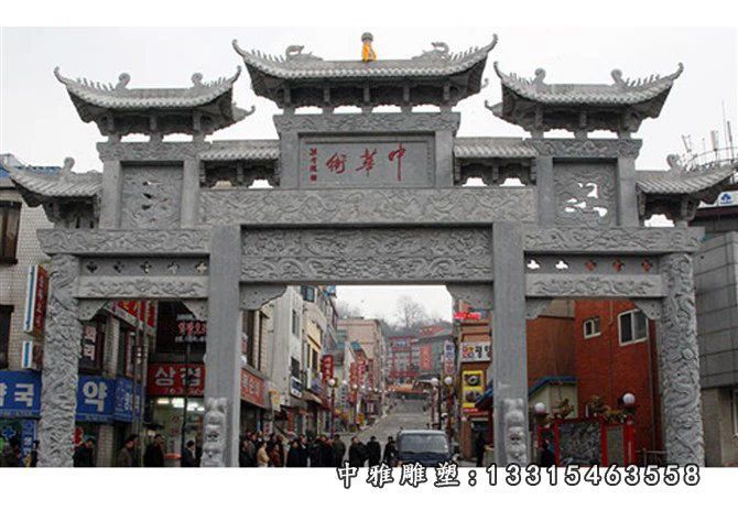 石雕牌坊，大理石牌楼