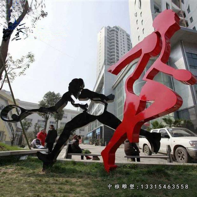 不锈钢城市剪影人物雕塑