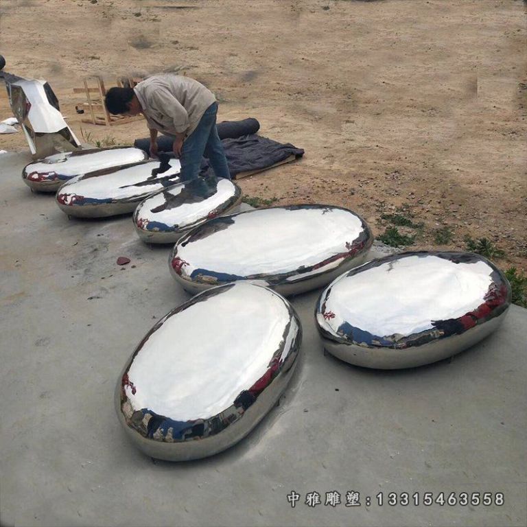 公园景观摆件，不锈钢水滴座椅雕塑