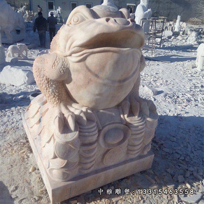 晚霞红金蟾，招财金蟾石雕 (2)