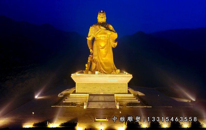 大型关公铜雕，园林景观铜雕