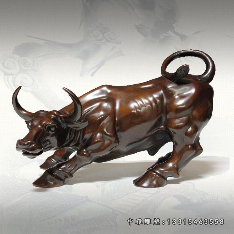 铜雕牛，华尔街景观雕塑