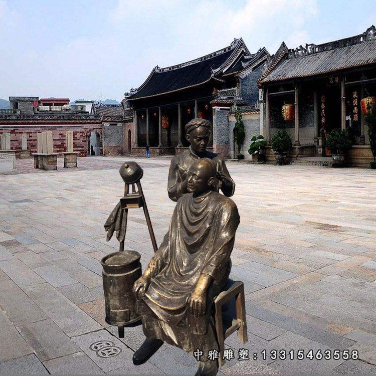 玻璃钢仿铜人物雕塑 商业步行街园林小品工艺品摆件景观雕塑定制13050