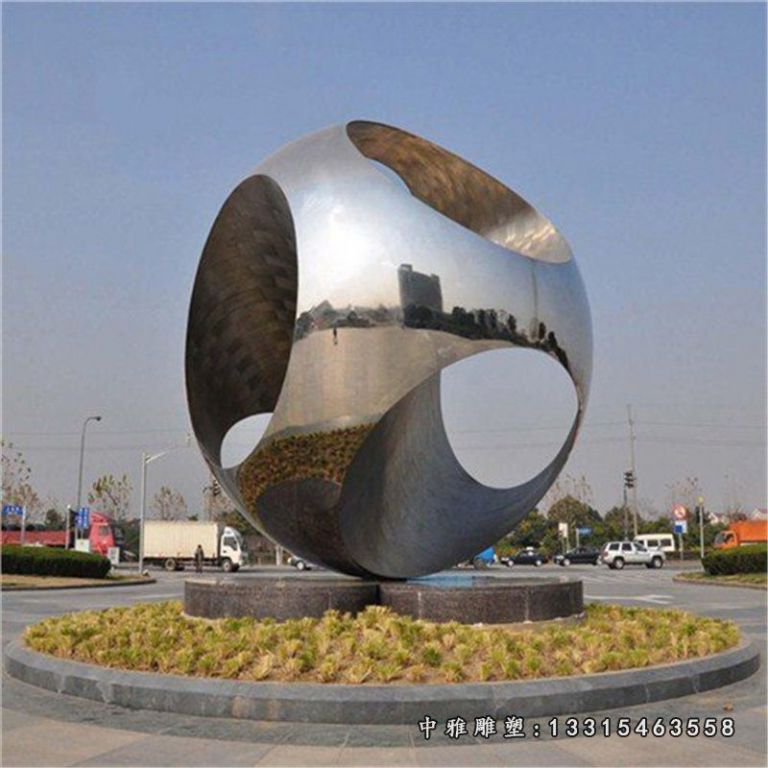 不锈钢镂空圆环雕塑 (2)