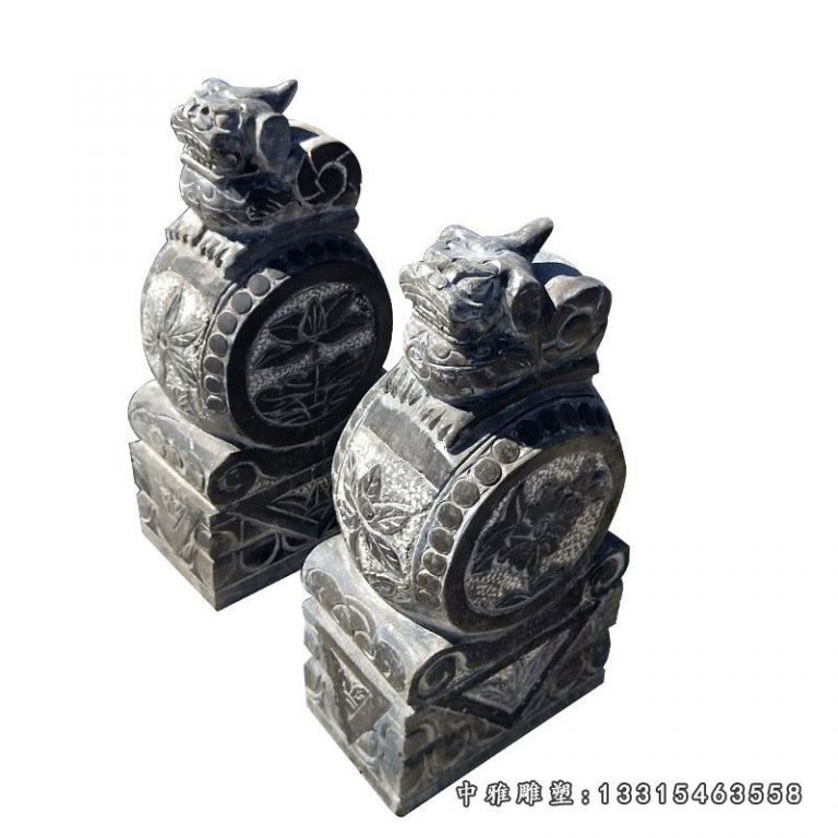 供应仿古石雕门墩包谷石 青石庭院门口摆件貔貅动物门墩批发41542