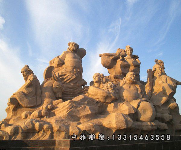 八仙石雕，八仙过海石雕
