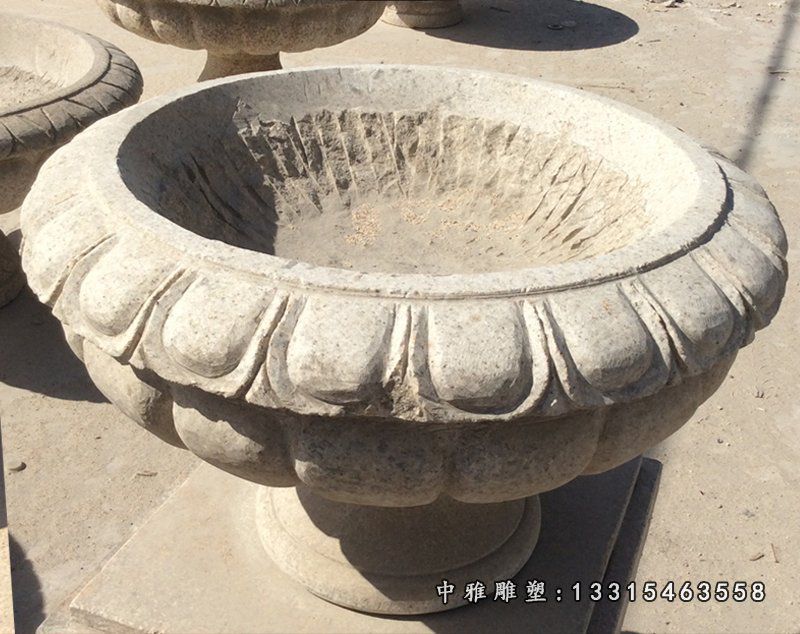大理石花盆 石雕公园景观摆件 (1)