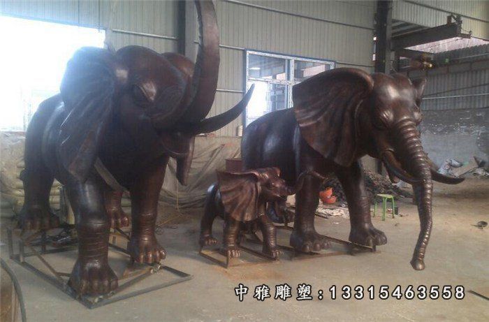 铸铜大象，公园动物铜雕