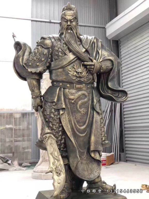 铸铜关公神像雕塑 (2)