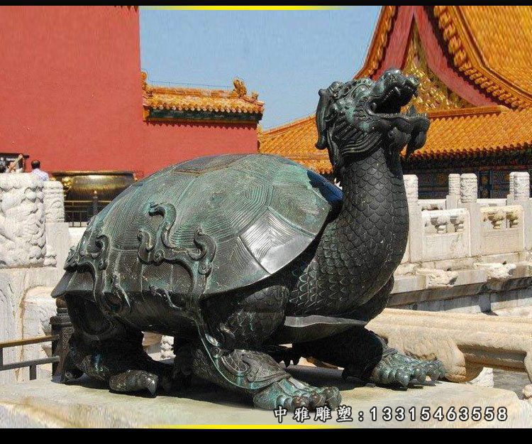 龙龟铜雕，青铜神兽雕塑 (2)