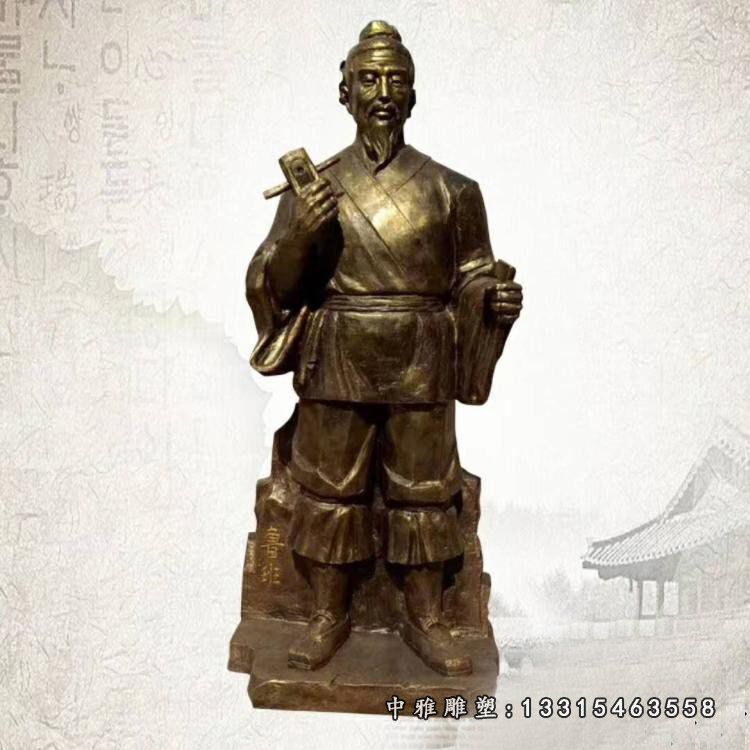 玻璃钢仿铜鲁班雕塑，土木匠鼻祖师雕塑