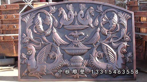 休闲会所铜浮雕，大连休闲会所浮雕