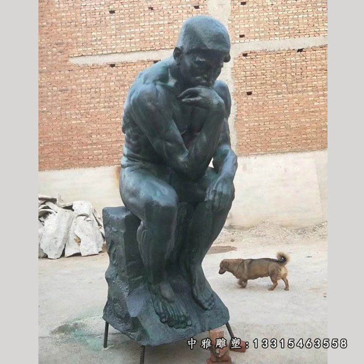 铜雕园林思想者校园西方人物雕塑 (1)