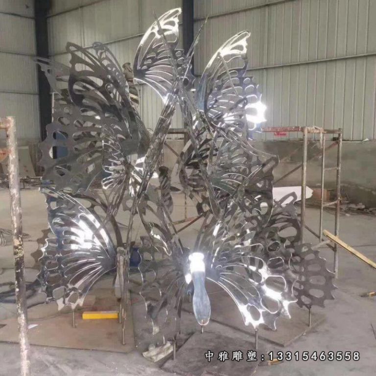 不锈钢抽象艺术蝴蝶雕塑
