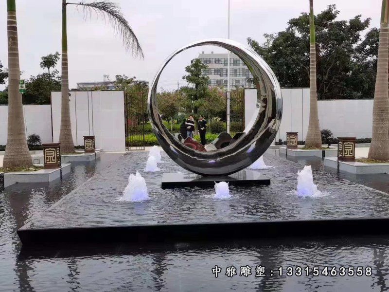 不锈钢圆环景观喷泉