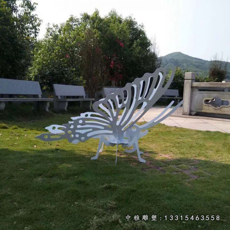 不锈钢镂空蝴蝶雕塑 (1)