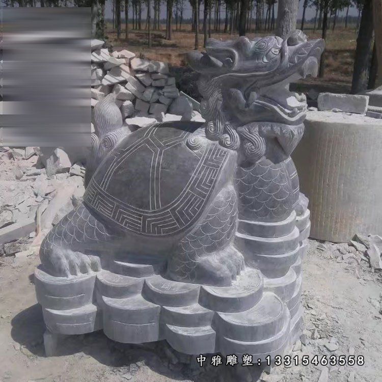 招财龙龟雕塑，石雕龙龟 (5)