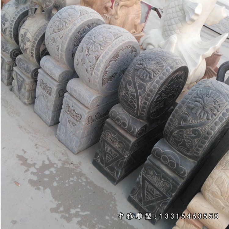 供应仿古石雕门墩包谷石 青石庭院门口摆件貔貅动物门墩批发41537