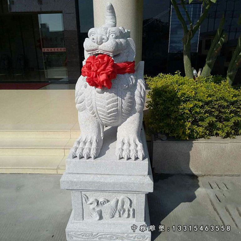 大理石獬豸雕塑 法院门口神兽石雕 (4)