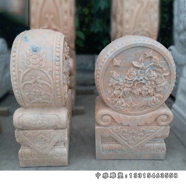 仿古门墩石雕,石雕牛抱鼓石 (8)