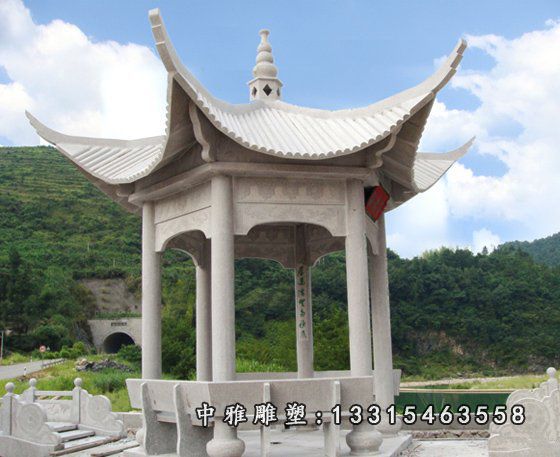 石凉亭，汉白玉石凉亭
