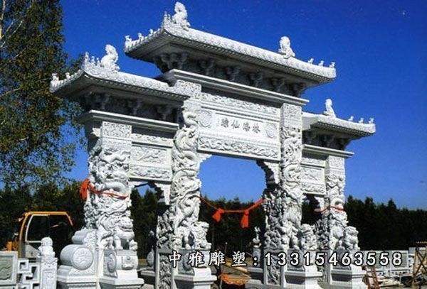 石牌楼，青石牌楼，三门石牌楼 (2)