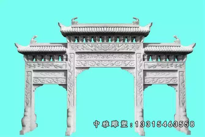 石牌楼，三门石牌楼，大理石牌楼 (1)