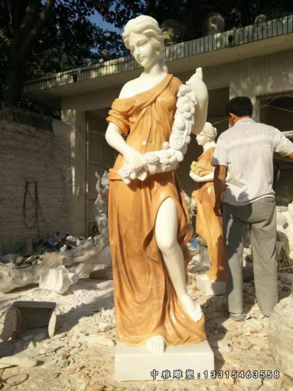 西方美女石雕，汉白玉西方人物雕塑 (11)